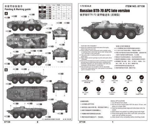 Russian BTR-70 APC late version Trumpeter