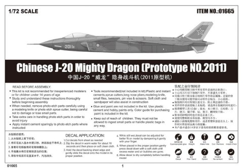 Chinese J-20 Mighty Dragon Trumpeter