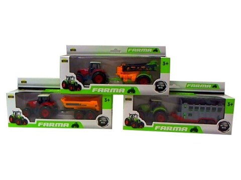 Farma Traktor Metal z przyczepą Dromader