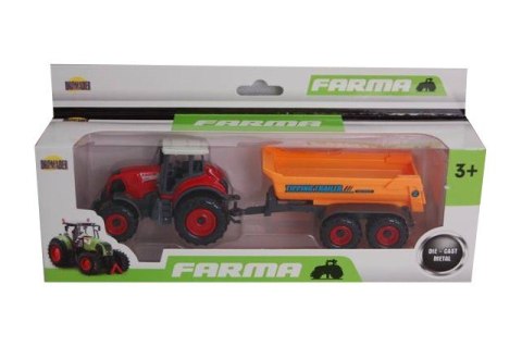 Farma Traktor Metal z przyczepą Dromader