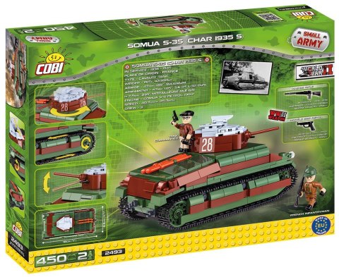 Klocki Armia 450 elementów Somua S-35 (Char 19535s) - francuski czołg średni Cobi Klocki