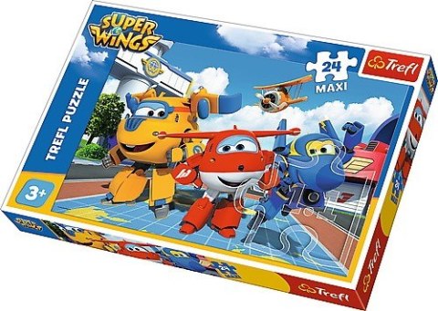 24 elementy Maxi, Wesołe samoloty - Super Wings Trefl