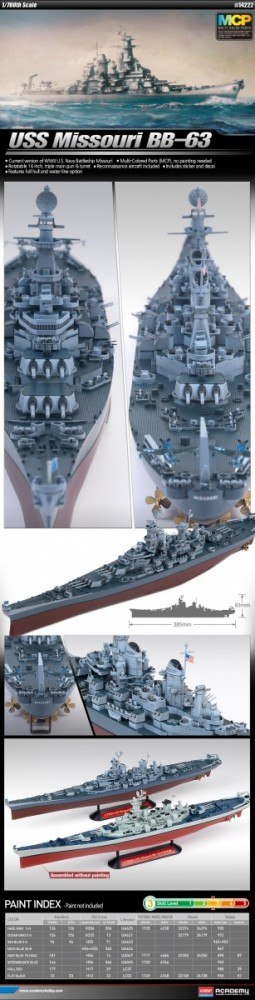 Model plastikowy BB-63 USS Missouri 1/700 Academy