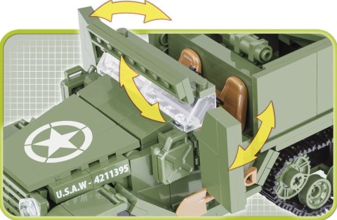 Klocki Armia M16 Half-Track Samobieżne działo przeciwlotnicze Cobi Klocki