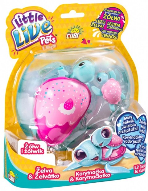 LITTLE LIVE PETS Żołw i Żółwik, Różowo-zielony Cobi