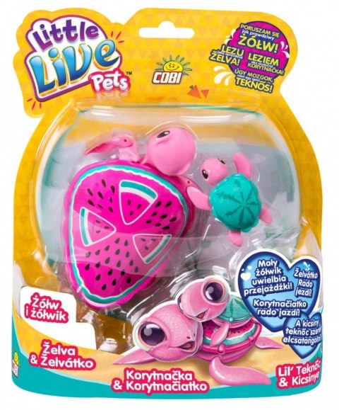 LITTLE LIVE PETS Żółw i żółwik, Różowy Cobi