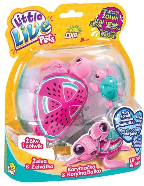 LITTLE LIVE PETS Żółw i żółwik, Różowy Cobi