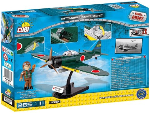 Armia 265 elementów Mitsubishi A6M3 Zero - myśliwiec japoński Cobi Klocki