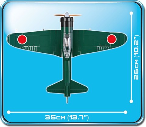 Armia 265 elementów Mitsubishi A6M3 Zero - myśliwiec japoński Cobi Klocki