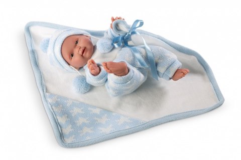 Bobasek z niebieskim kocykiem 26 cm Llorens