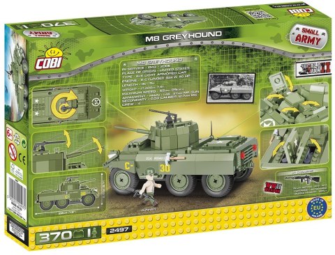 Klocki Armia 370 elementów M8 Greyhound, amerykański samochód pancerny Cobi Klocki