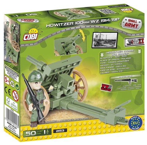 Klocki Armia 50 elementów Haubica Polowa Howitzer 100 mm Wz.1914/19P Cobi Klocki