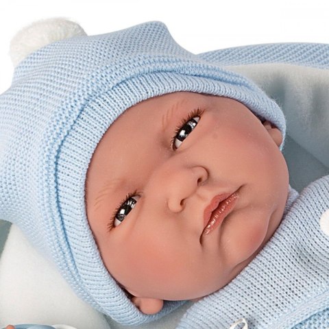 Lalka Płacząca Lalo w niebieskim śpiworku 40 cm Llorens