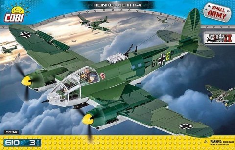 Klocik Small Army 610 elementów Heinkel He 111 P-4 Niemiecki bombowiec Cobi Klocki