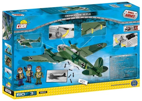 Klocik Small Army 610 elementów Heinkel He 111 P-4 Niemiecki bombowiec Cobi Klocki