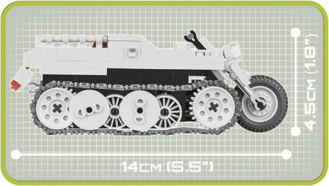 Klocki Small Army 200 elementów Kettenkrad niemiecki pojazd wielozadaniowy Cobi Klocki