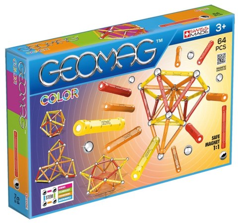 Klocki magnetyczne Color 64 elementy Geomag