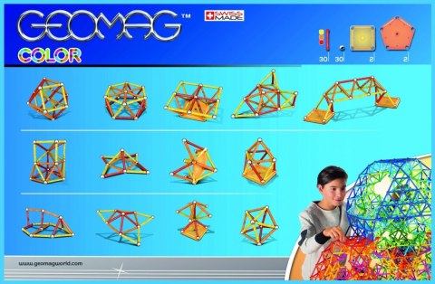 Klocki magnetyczne Color 64 elementy Geomag
