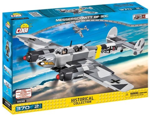 Klocki Small Army 370 elementów Messerschmitt Bf 110C niemiecki ciężki samolot myśliwski Cobi Klocki