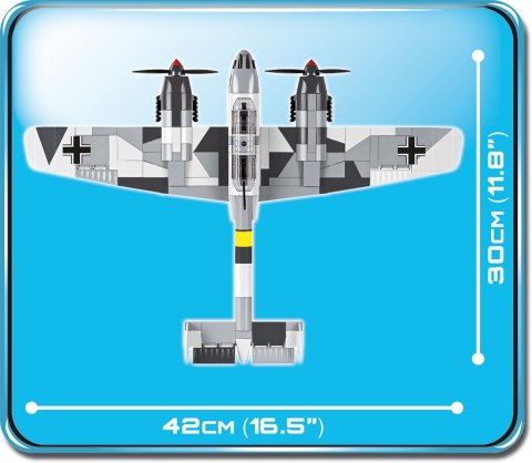 Klocki Small Army 370 elementów Messerschmitt Bf 110C niemiecki ciężki samolot myśliwski Cobi Klocki