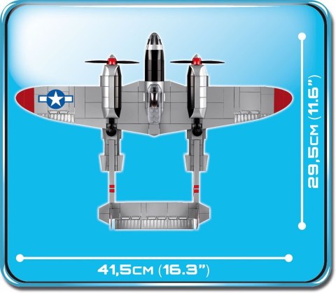 Klocki Small Army 395 elementów Lockheed P-38 Lightning - amerykański samolot myśliwski Cobi Klocki