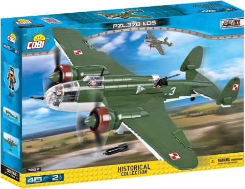 Klocki Small Army 415 elementów PZL.37B Łoś polski średni bombowiec Cobi Klocki
