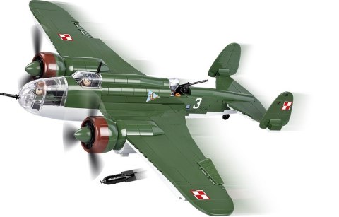 Klocki Small Army 415 elementów PZL.37B Łoś polski średni bombowiec Cobi Klocki