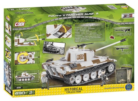 Klocki Small Army 490 elementów Panzer V Panther Ausf. A - niemiecki czołg średni Cobi Klocki