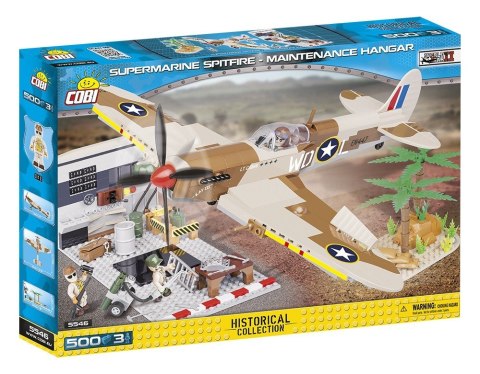 Klocki Small Army 500 elementów Supermarine Spitfire MK.IX Maintenance Hangar Cobi Klocki