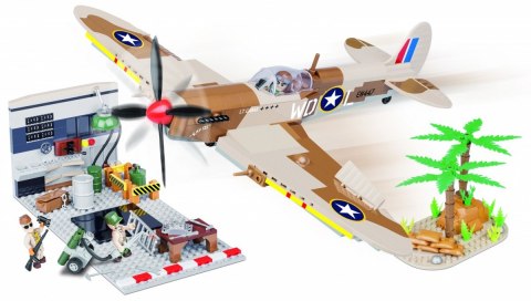 Klocki Small Army 500 elementów Supermarine Spitfire MK.IX Maintenance Hangar Cobi Klocki