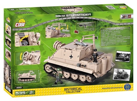 Klocki Small Army 535 elementów 38 cm Sturmtiger niemieckie niemieckie działo pancerne Cobi Klocki