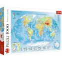 Puzzle 1000 elementów Mapa fizyczna świata Trefl