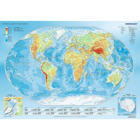 Puzzle 1000 elementów Mapa fizyczna świata Trefl