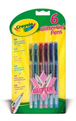 Długopisy żelowe brokatowe 6 sztuk Crayola