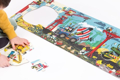 Dłuuugie puzzle na budowie 40 elementów CzuCzu