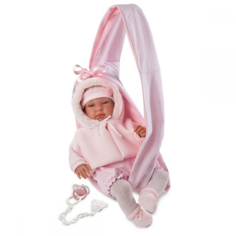 Lalka Noworodek Beba w chuście 44 cm Llorens
