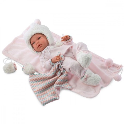 Lalka Noworodek Nica różowa 40 cm Llorens
