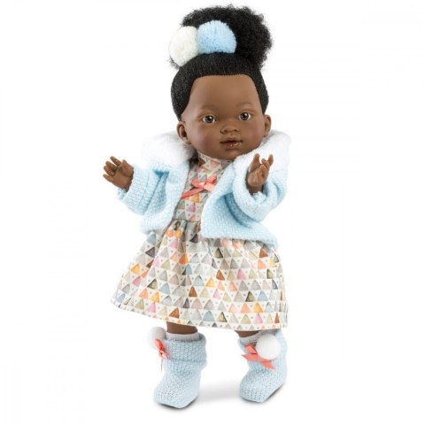 Lalka Valeria Afrykanka w kolorowej sukience 28 cm Llorens