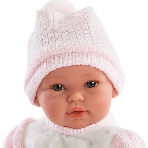 Noworodek Bebita w szarym śpiworze 36 cm Llorens