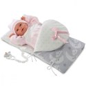 Noworodek Bebita w szarym śpiworze 36 cm Llorens