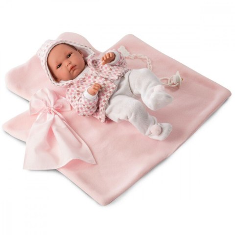 Noworodek Bimba na różowym kocyku 35 cm Llorens