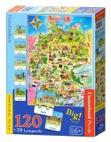 Puzzle 120 elementów Edukacyjna mapa Niemiec Castor