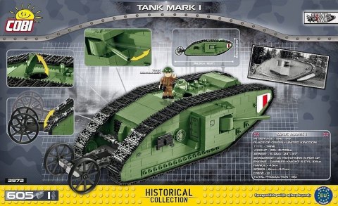 Klocki Tank Mark I czołg brytyjski Cobi Klocki