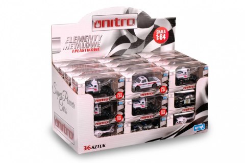 Pojazdy policyjne metal 36 sztuk/display Artyk