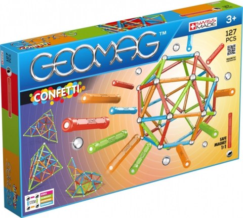 Klocki magnetyczne Confetti 127 elementów Geomag