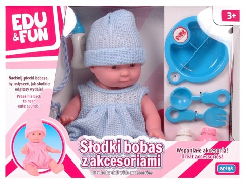 Lalka Bobas z akcesoriami EDU&FUN niebieska Artyk
