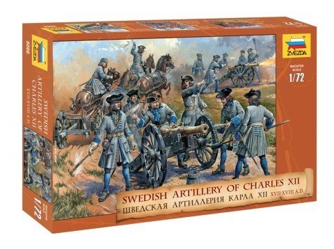Model plastikowy Szwedzka artyleria Karola XII 17-18 Zvezda