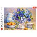 Puzzle 1000 elementĂłw - Niebieski bukiet Trefl