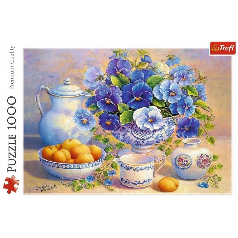 Puzzle 1000 elementĂłw - Niebieski bukiet Trefl