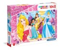 Puzzle 104 elementy Maxi Super Kolor Księżniczki Clementoni